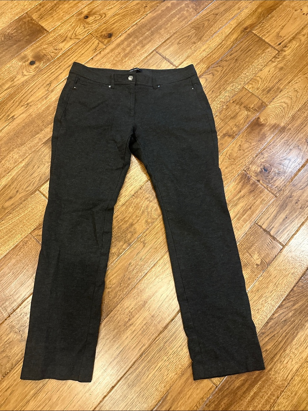 White House Black Market Black Straight-Leg Ponte Gray pants